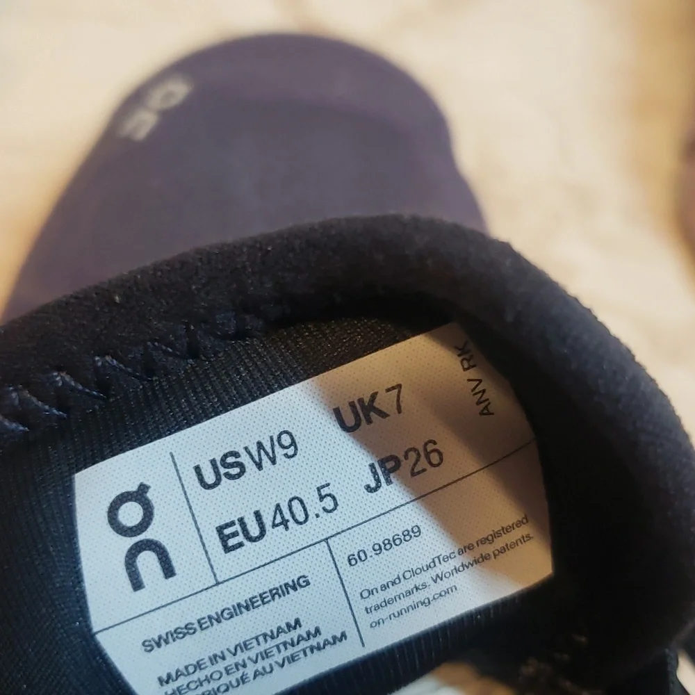 On Running Dark Blue and Violet Women's Shoes Size 9 - Picture 8 of 8